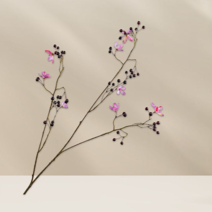 Handgemaakte bessentak in paars en roze tinten van Sillka, 92 cm hoog, verkrijgbaar bij Bloomfever.
