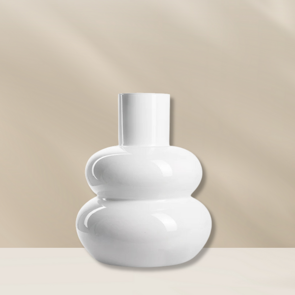 Bubble Vaas XL in witte kleur van Jodeco Glas, verkrijgbaar bij BloomFever.